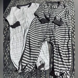 RAND MEW INFANT BOYS ALL IN ONE FOOTED SLEEPERS 0-3 MONTHS  (SET OF TWO)